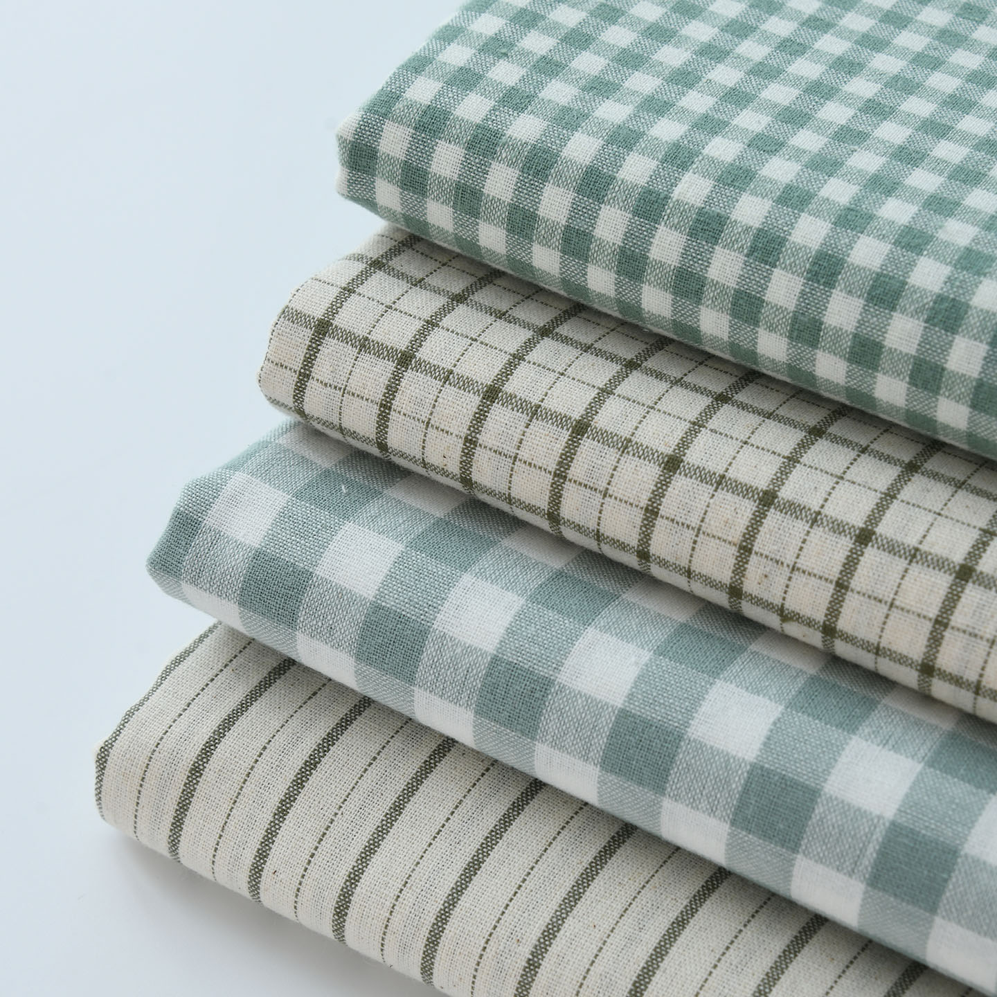 Linen Table Runner - ผ้าลินินเทียมสีเขียววินเทจ ลายตารางนุ่ม ระบายอากาศได้ดี เหมาะสำหรับงานฝีมือ DIY ผ้าปูโต๊ะ