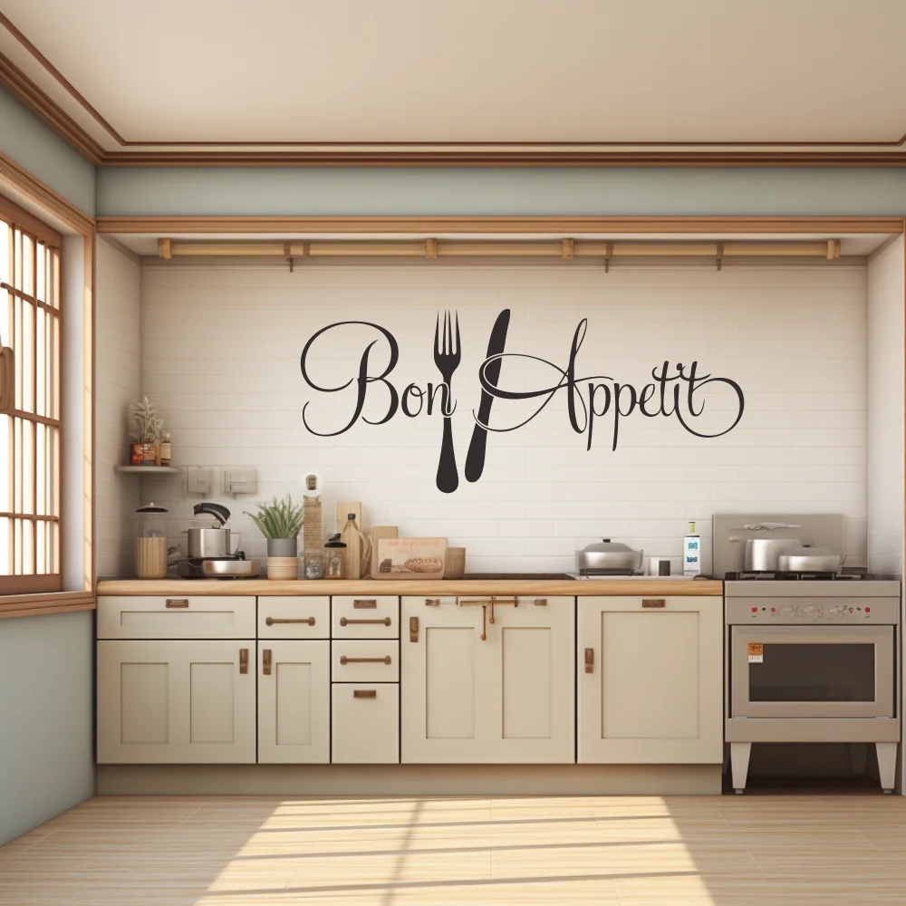 Home Decor Free App - 1ชิ้นเปิดใช้ส้อมและมีดเครื่องมือทำครัวสติกเกอร์ติดผนังสติกเกอร์รูปลอกติดผนังการตกแต่งบ้านวอลเปเปอร์ตกแต่งงานปาร์ตี้ที่บ้าน