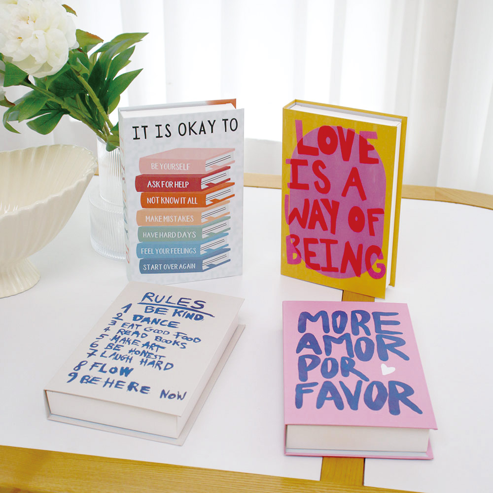 Home Decor Za - กล่องหนังสือจำลอง หนังสือตกแต่งหรูหรา เพิ่มความโรแมนติกให้กับห้องนั่งเล่น ของตกแต่งห้องที่ดูสง่างาม ของตกแต่งโต๊ะกาแฟ