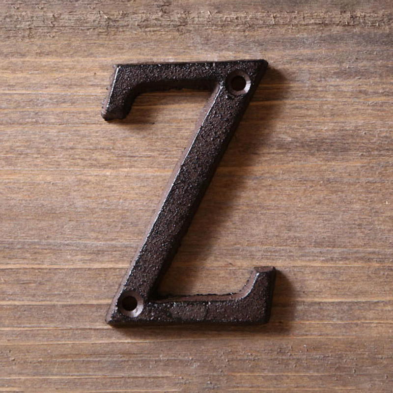 Home Decor Y2K - โลหะตัวอักษรตัวเลขเหล็กหล่อตกแต่ง House ป้าย Doorplate DIY Cafe