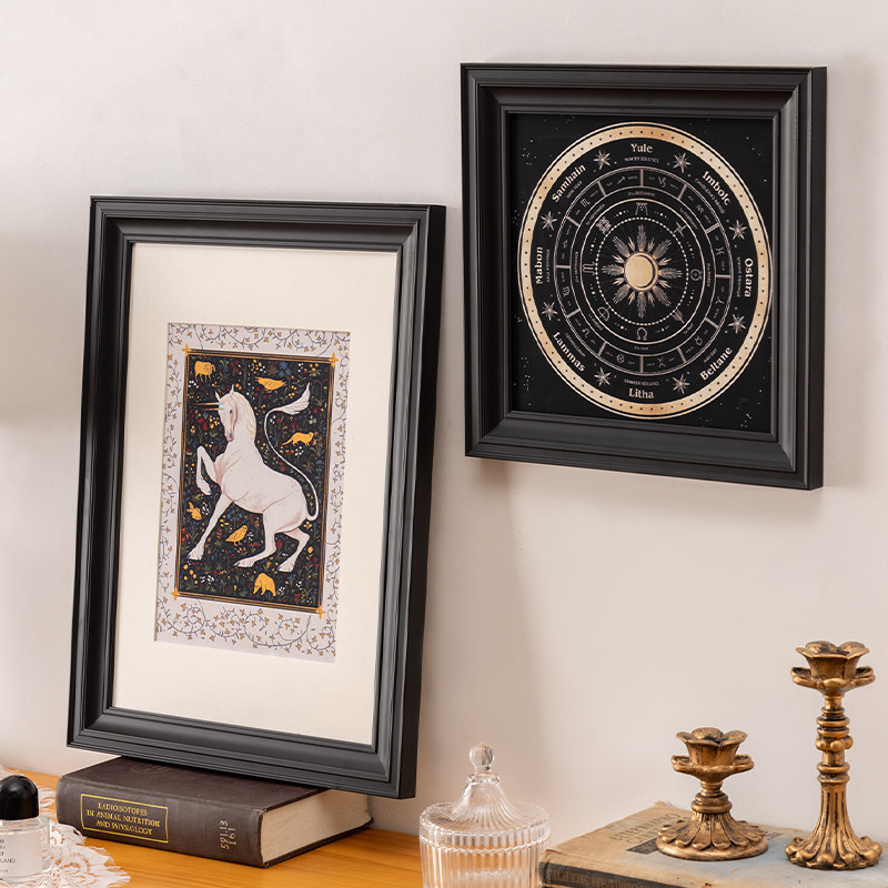 Bamboo Photo Frame - กรอบรูปไม้เนื้อแข็งสั่งทำพิเศษ ระดับไฮเอนด์ ขนาดใหญ่ พร้อมกรอบรูปสีดำสไตล์เรโทร กรอบรูปติดผนังตกแต่งสไตล์โมเดิร์น กล่องใส่ภาพแบบมีเงา