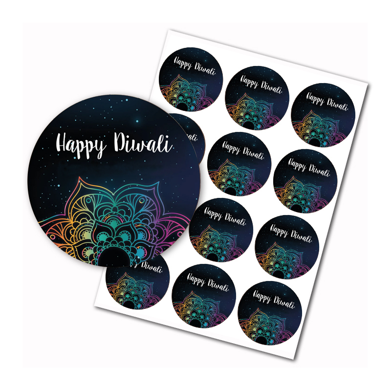 Home Decor Indonesia - สติกเกอร์ Diwali มีความสุขเทศกาลอินเดียของไฟตกแต่งงานปาร์ตี้