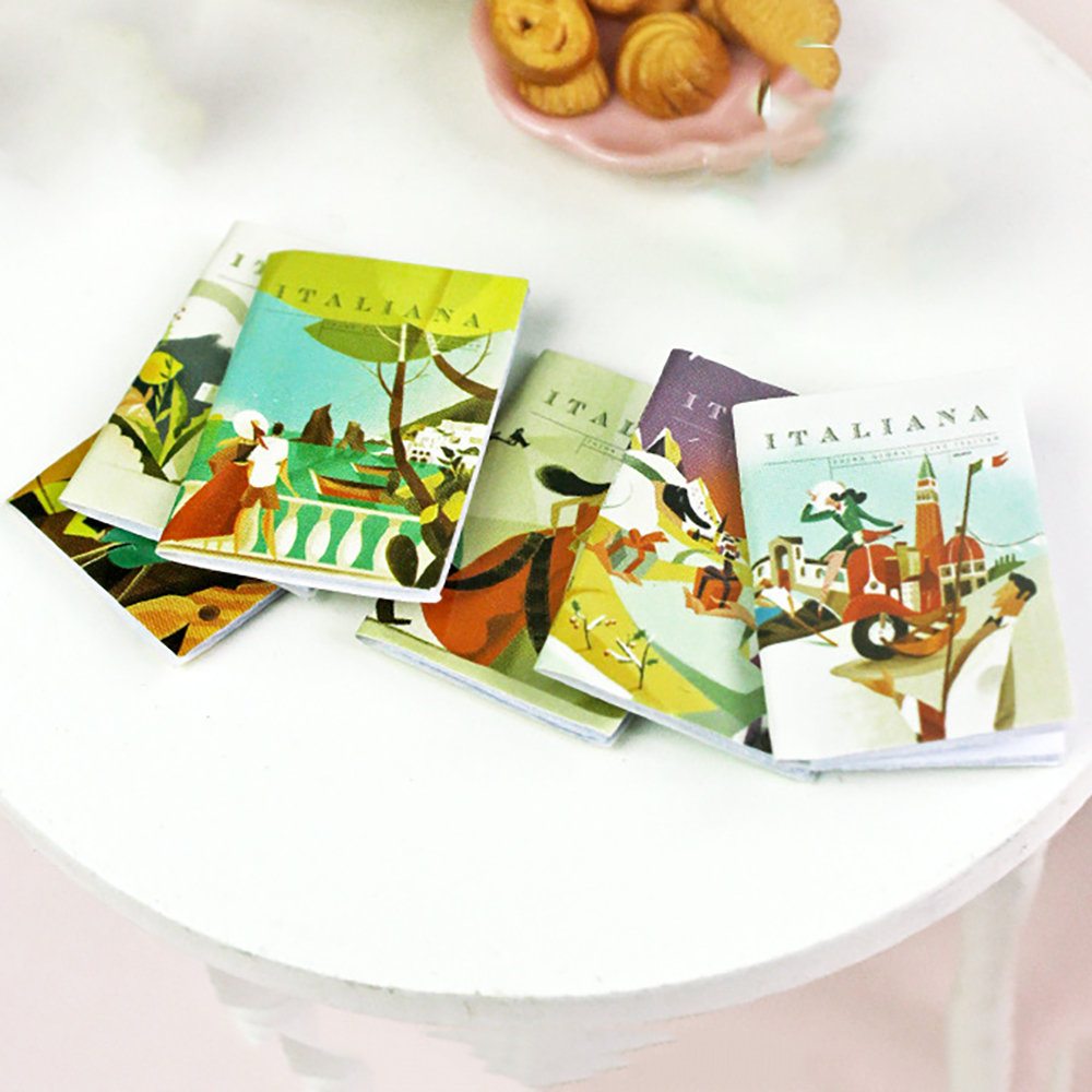 Home Decor Magazine - 6 ชิ้น 1/12 Dollhouse Miniature อุปกรณ์เสริม
