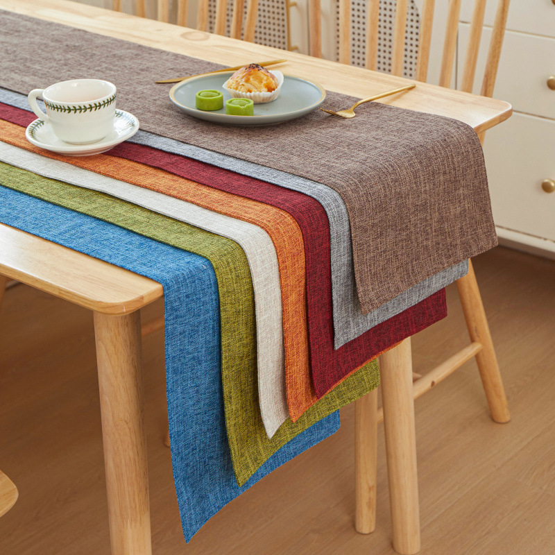 ใหม่ผ้าลินินหนาสีทึบหรูหรานักม - Linen Table Runner บทวิจารณ์และราคา