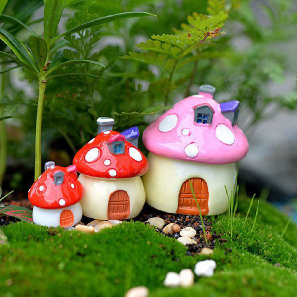 3 ขนาด  เห็ดบ้านเรซิ่น Fairy  - Home Decor Za บทวิจารณ์และราคา