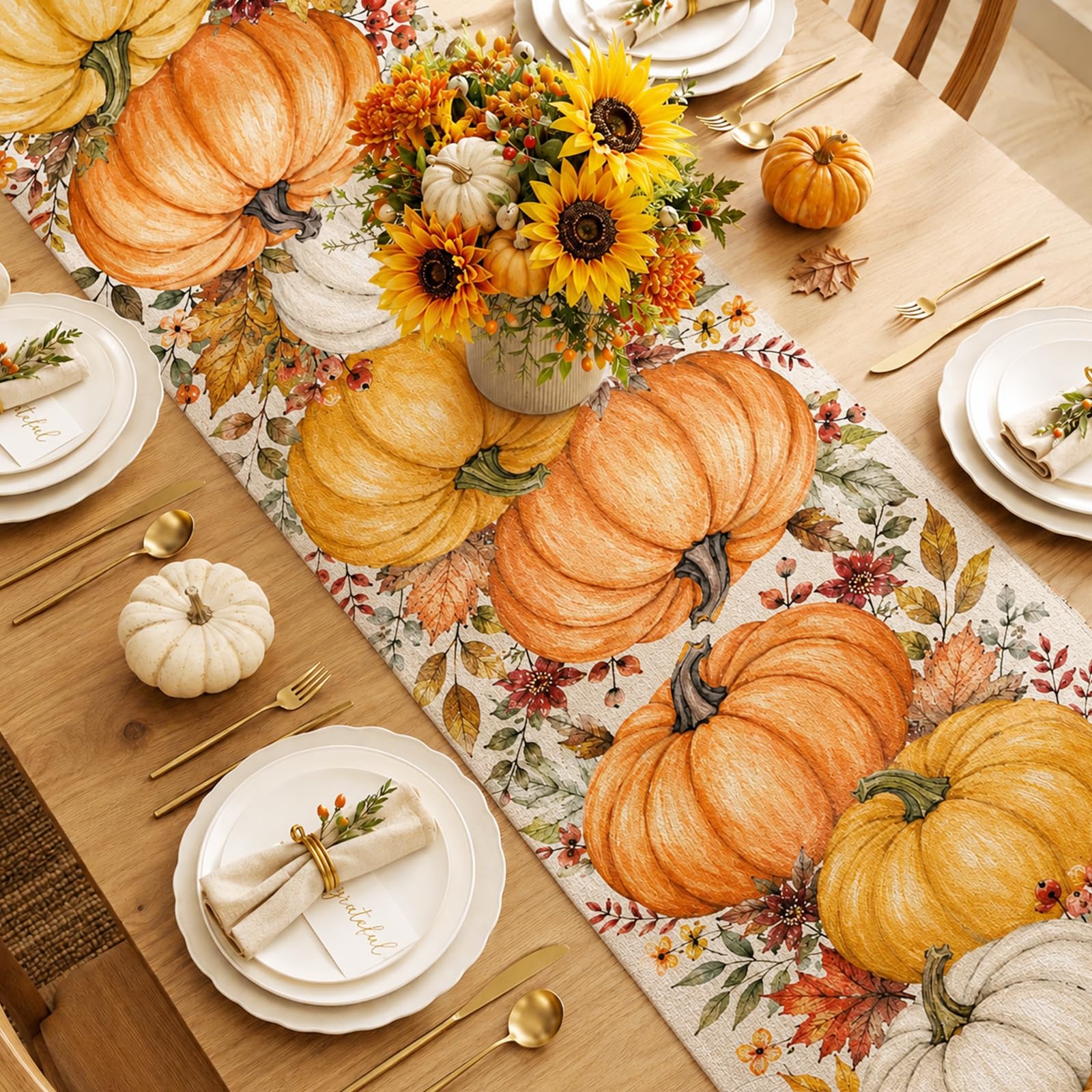 ผ้าปูโต๊ะฮาโลวีนลายวินเทจกอธิค - Linen Table Runner บทวิจารณ์และราคา