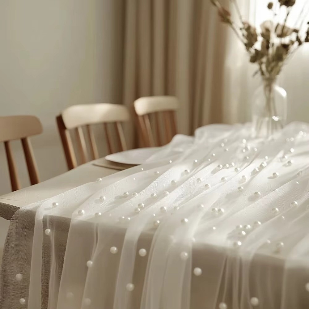 ผ้าปูโต๊ะงานแต่งงานสุดหรู โปร่ - Linen Table Runner บทวิจารณ์และราคา