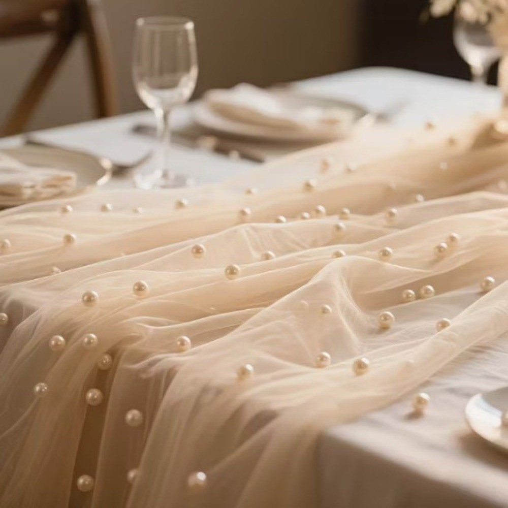 ผ้าปูโต๊ะงานแต่งงานสุดหรู โปร่ - Linen Table Runner บทวิจารณ์และราคา