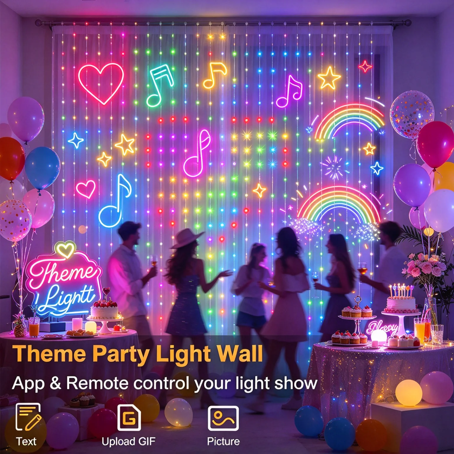 ไฟประดับ LED แบบม่านอัจฉริยะ ใ - Home Decor Free App บทวิจารณ์และราคา