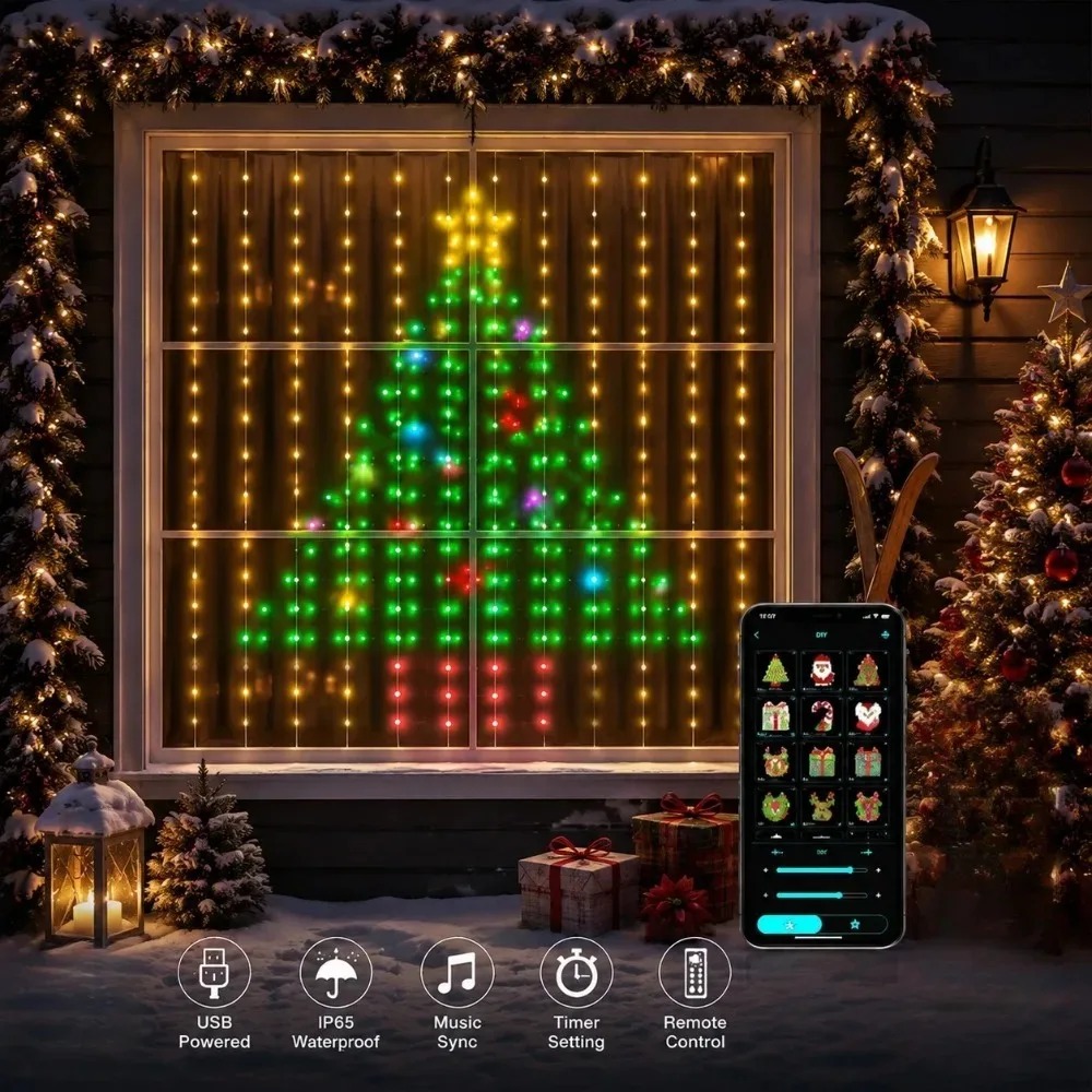 ไฟม่านคริสต์มาส LED เปลี่ยนสีไ - Home Decor Free App บทวิจารณ์และราคา