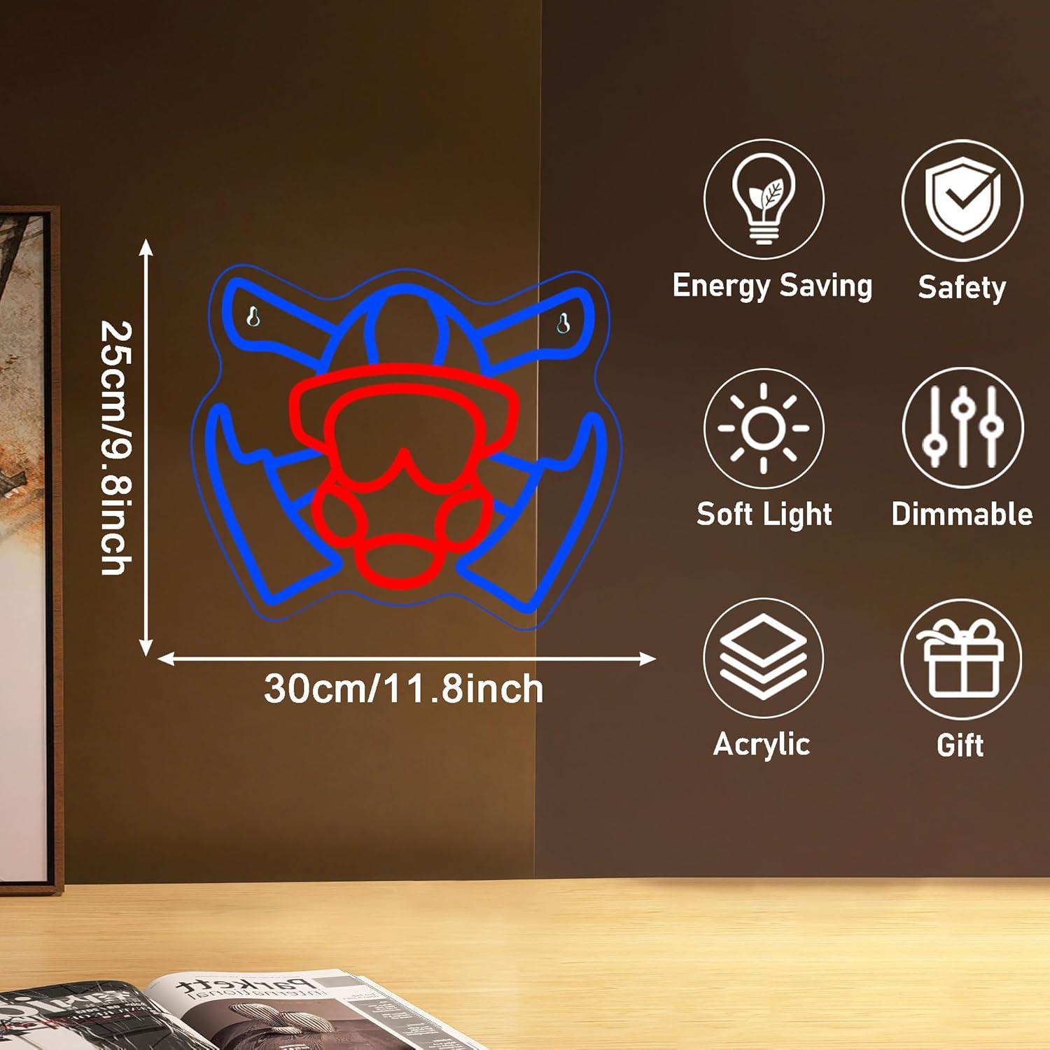 ป้ายไฟนีออนหน้ากากกันแก๊สสำหรั - Home Decor Theme บทวิจารณ์และราคา