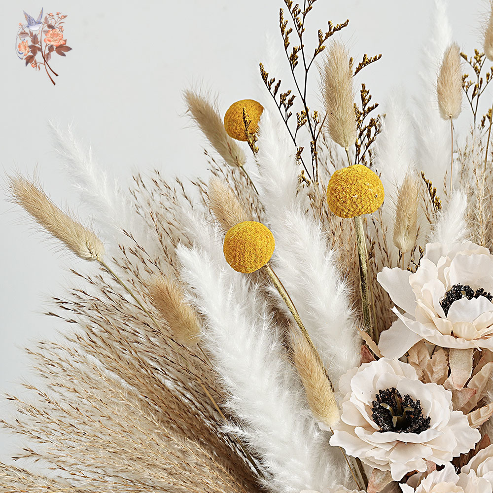55 ชิ้นประดิษฐ์ดอกไม้ช่อดอกไม้ - Pampas Grass Decor บทวิจารณ์และราคา