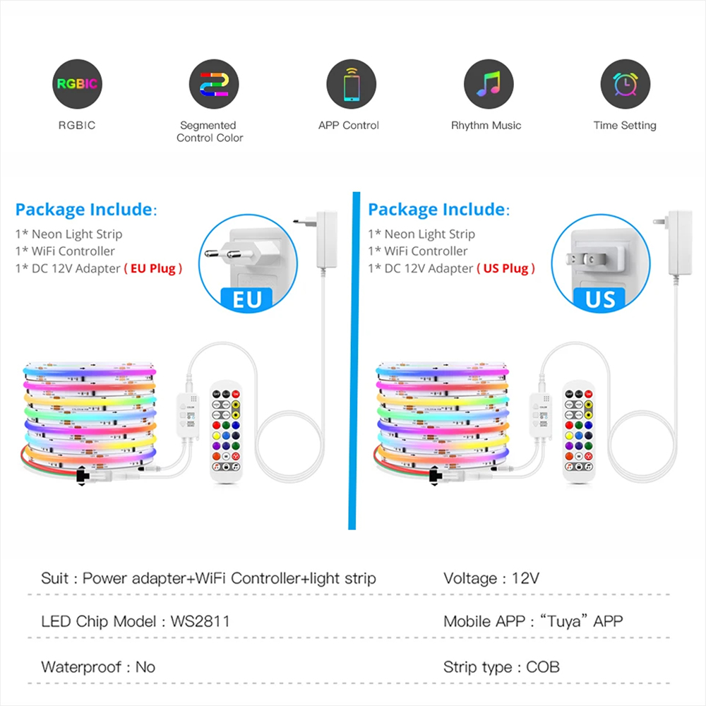 ไฟ LED แถบ Tuya WiFi WS2811 RG - Home Decor Free App บทวิจารณ์และราคา