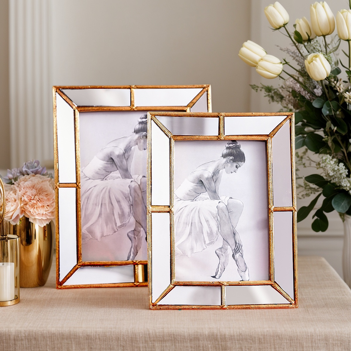 1 ชิ้น, กรอบรูปพร้อมกรอบวัสดุเ - Bamboo Photo Frame บทวิจารณ์และราคา