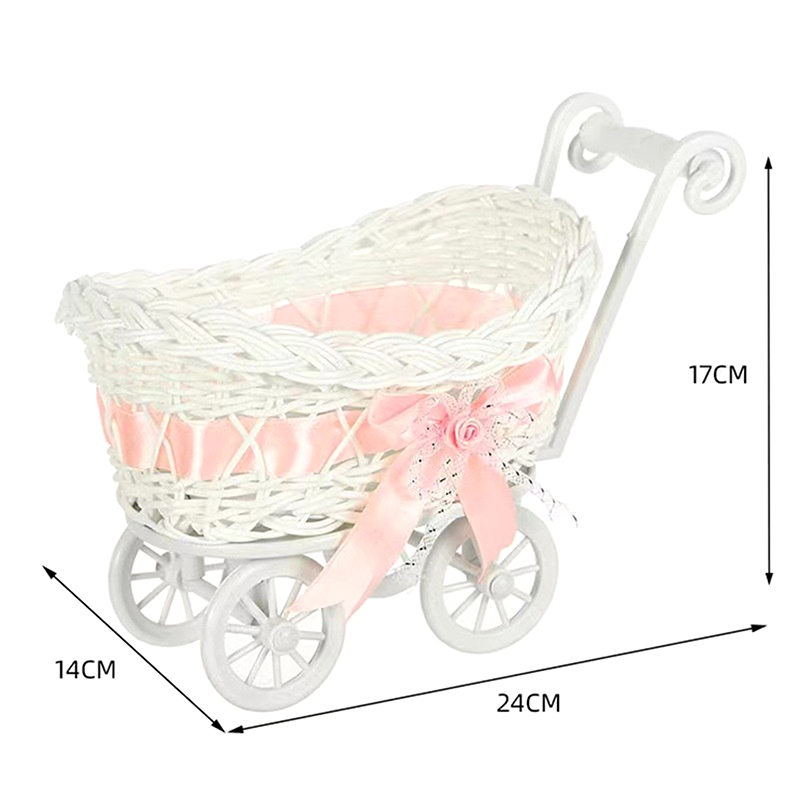 1 ชิ้นตะกร้ารถเข็นเด็กรถเข็นเด - Rattan Plant Basket บทวิจารณ์และราคา